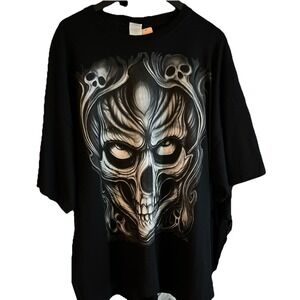 Black Keya Skull Shirt 100% Cotton‎ Short Sleeve Mens Size 3XL New